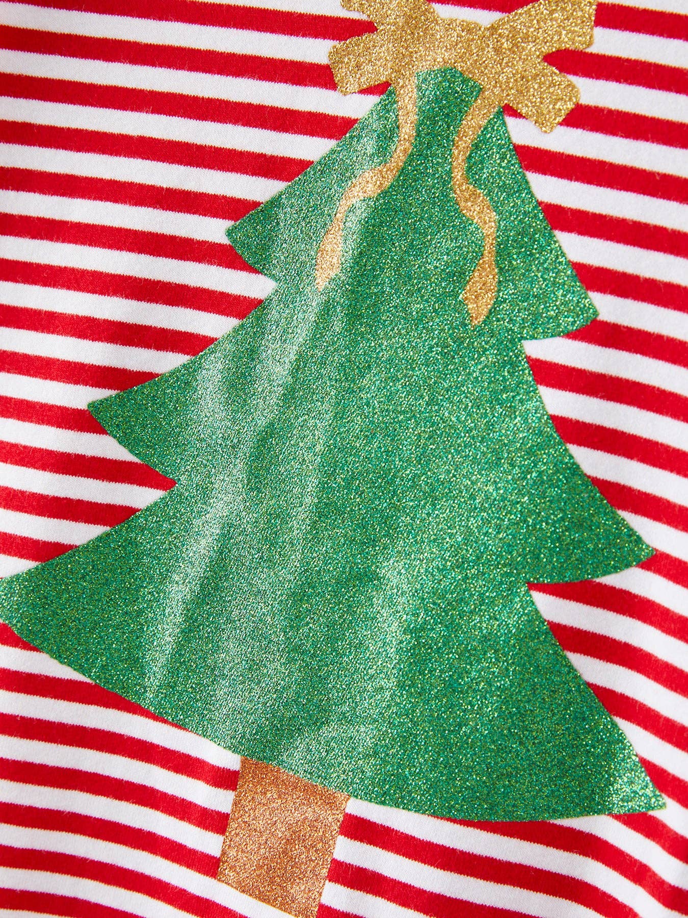 Christmas Tree Print Striped Dress