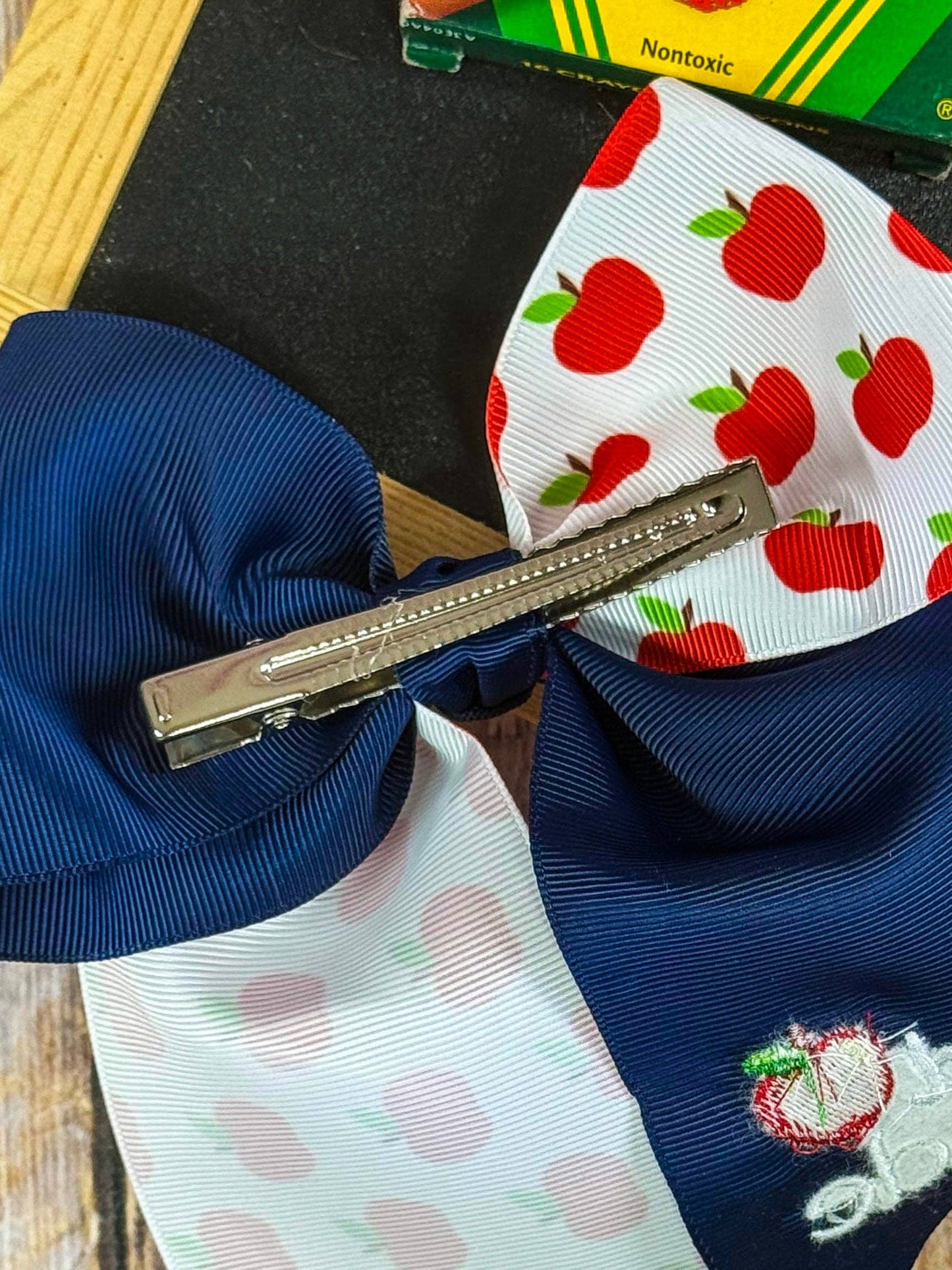 School Grade Embroidered Cheer Bow