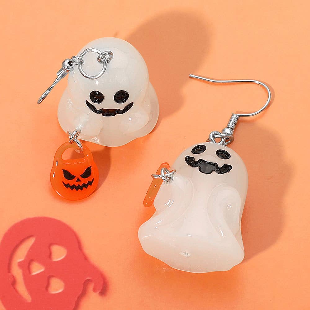 GLOW IN THE DARK Halloween Ghost Dangle Earrings