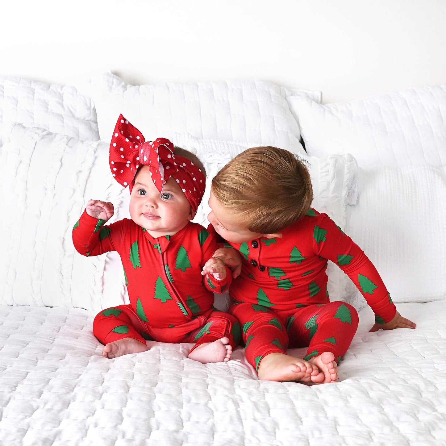Christmas Trees Convertible Zip Onesie