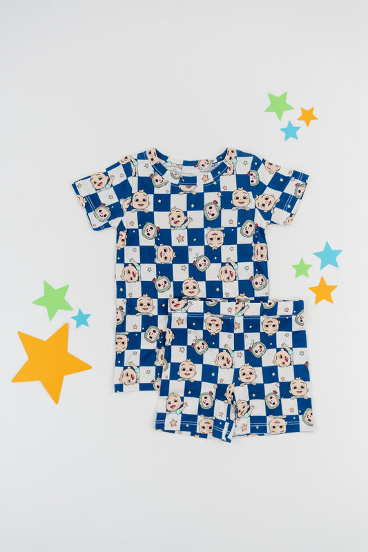 Dream Big Little Co x CoComelon JJ STARRY NIGHT CHECKERS DREAM SHORT SET