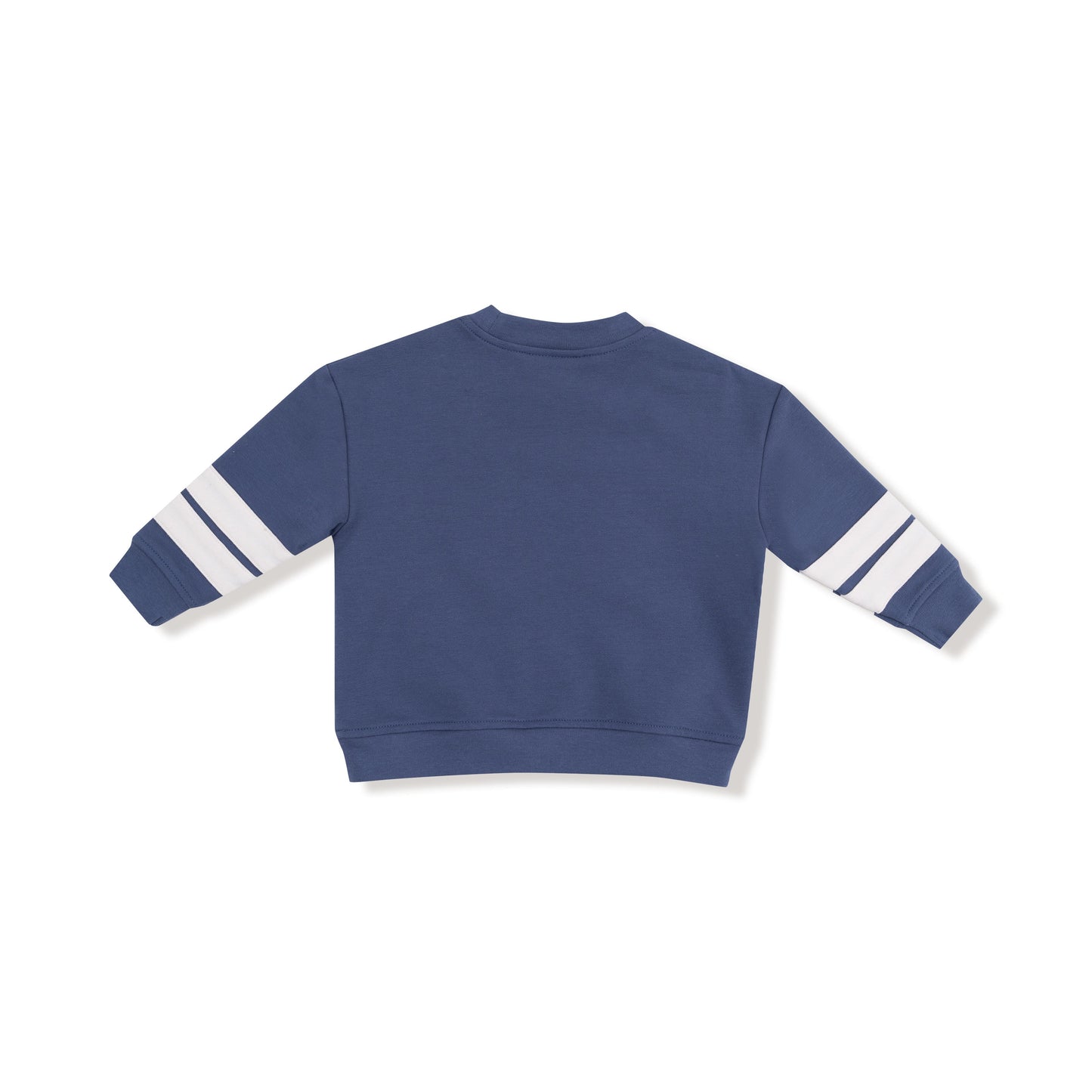 Cozy Drop Sleeve Sweatshirt with Varsity Stripes