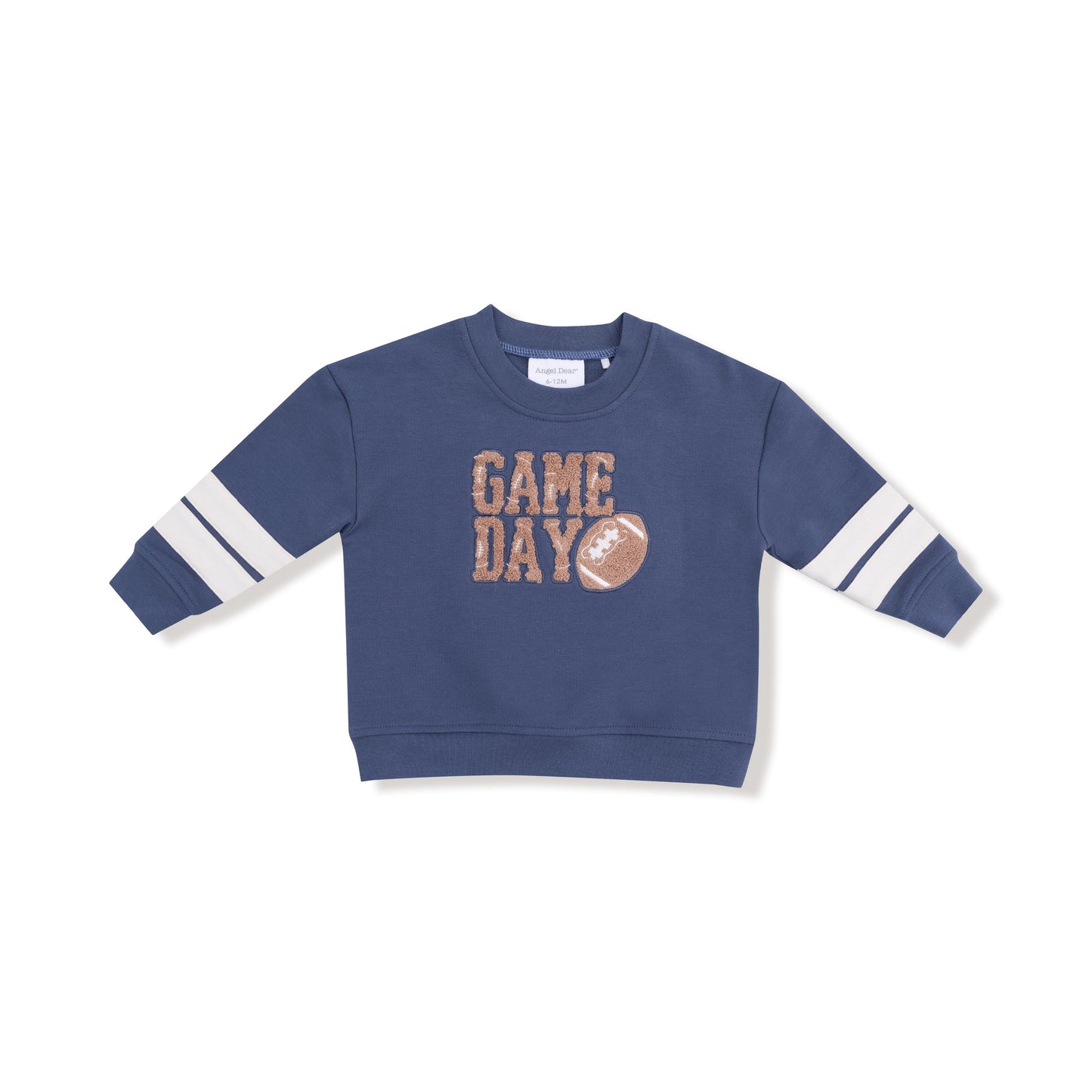 Cozy Drop Sleeve Sweatshirt with Varsity Stripes