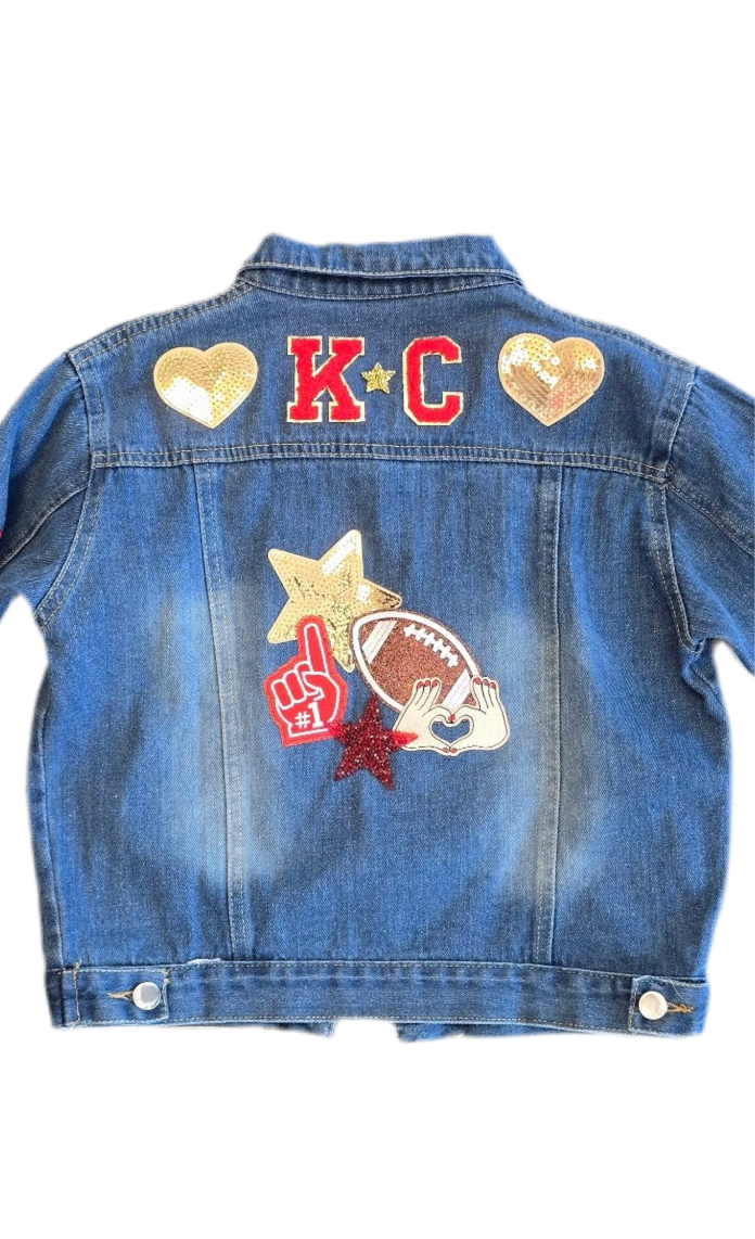 KC Chiefs Denim Jacket, Youth Medium (7/8)