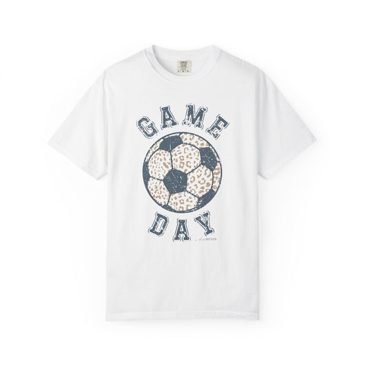 Adult Heavy Cotton Comfort Colors Soccer Game Day Leopard Hive Tee