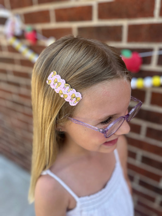 Pencil Bow Single Snap Clip