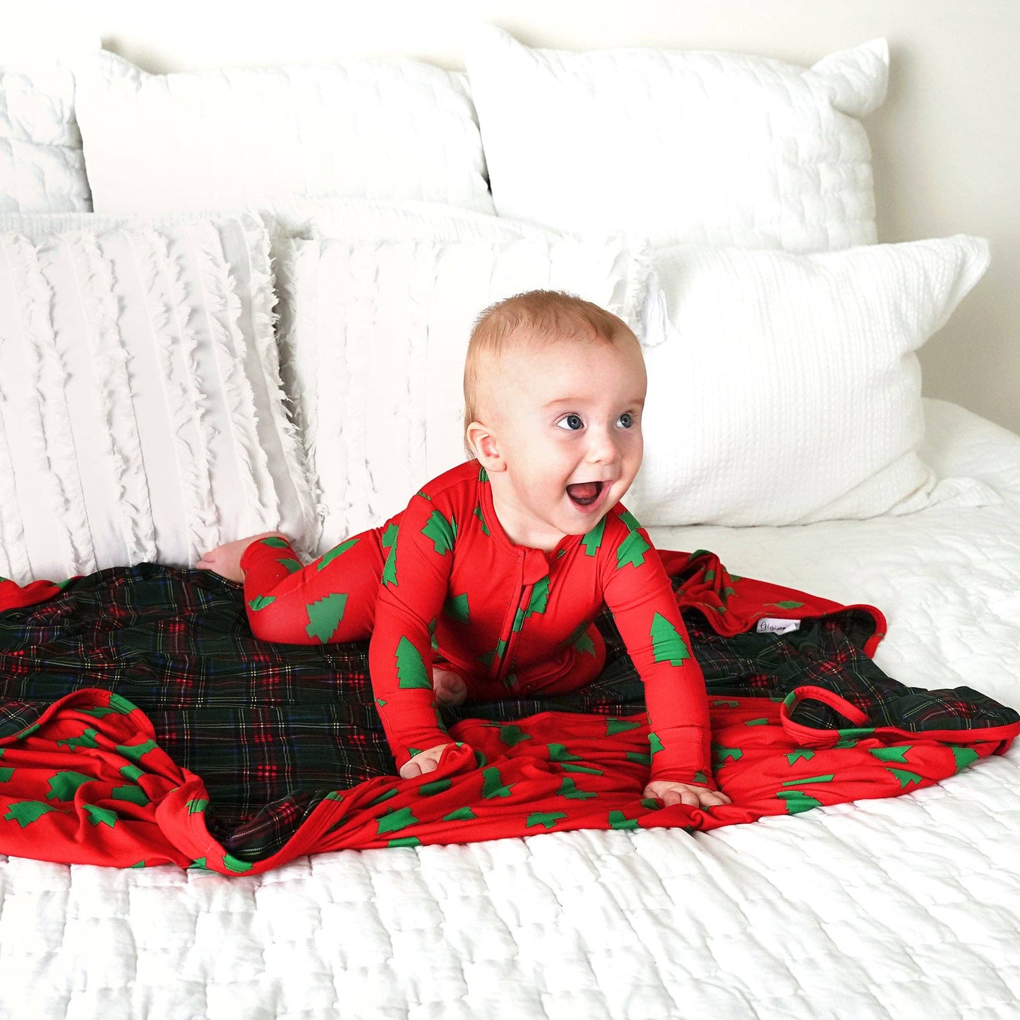 Christmas Trees Convertible Zip Onesie