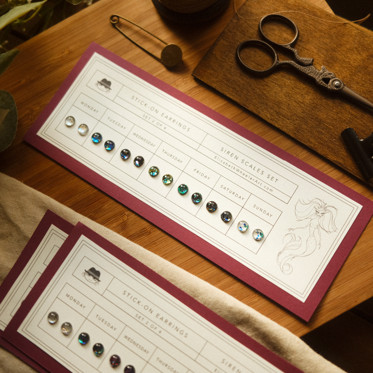 Stick-On Earrings Set - Siren Scales