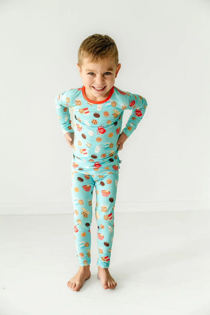 Long Sleeve Toddler PJ Set - Milk & Cookies