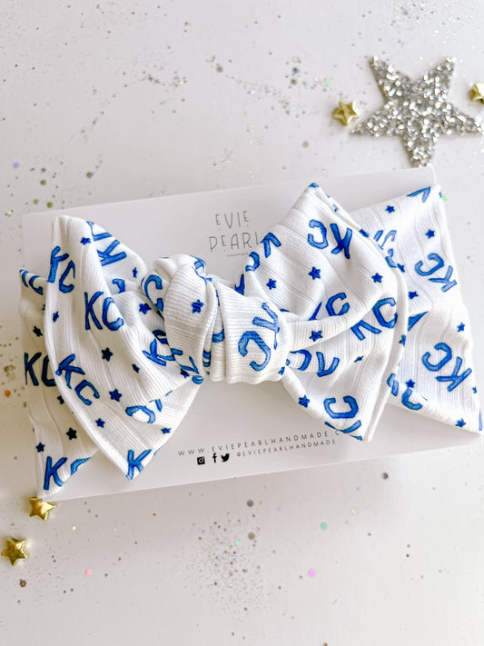 Navy KC Sporting Baby Bow Turban