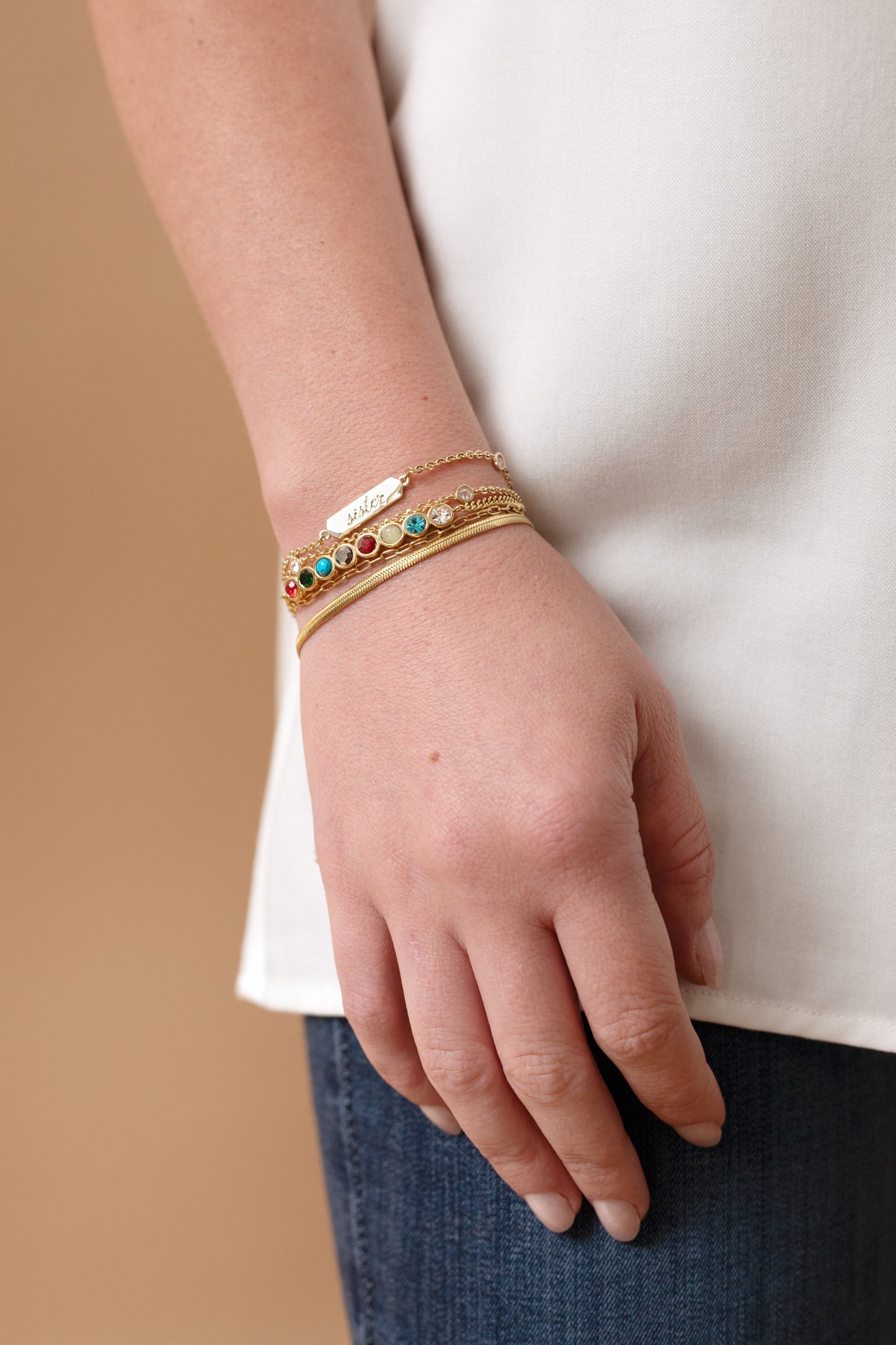 Daughter Hidden Message Acrostic Bolo Bracelet