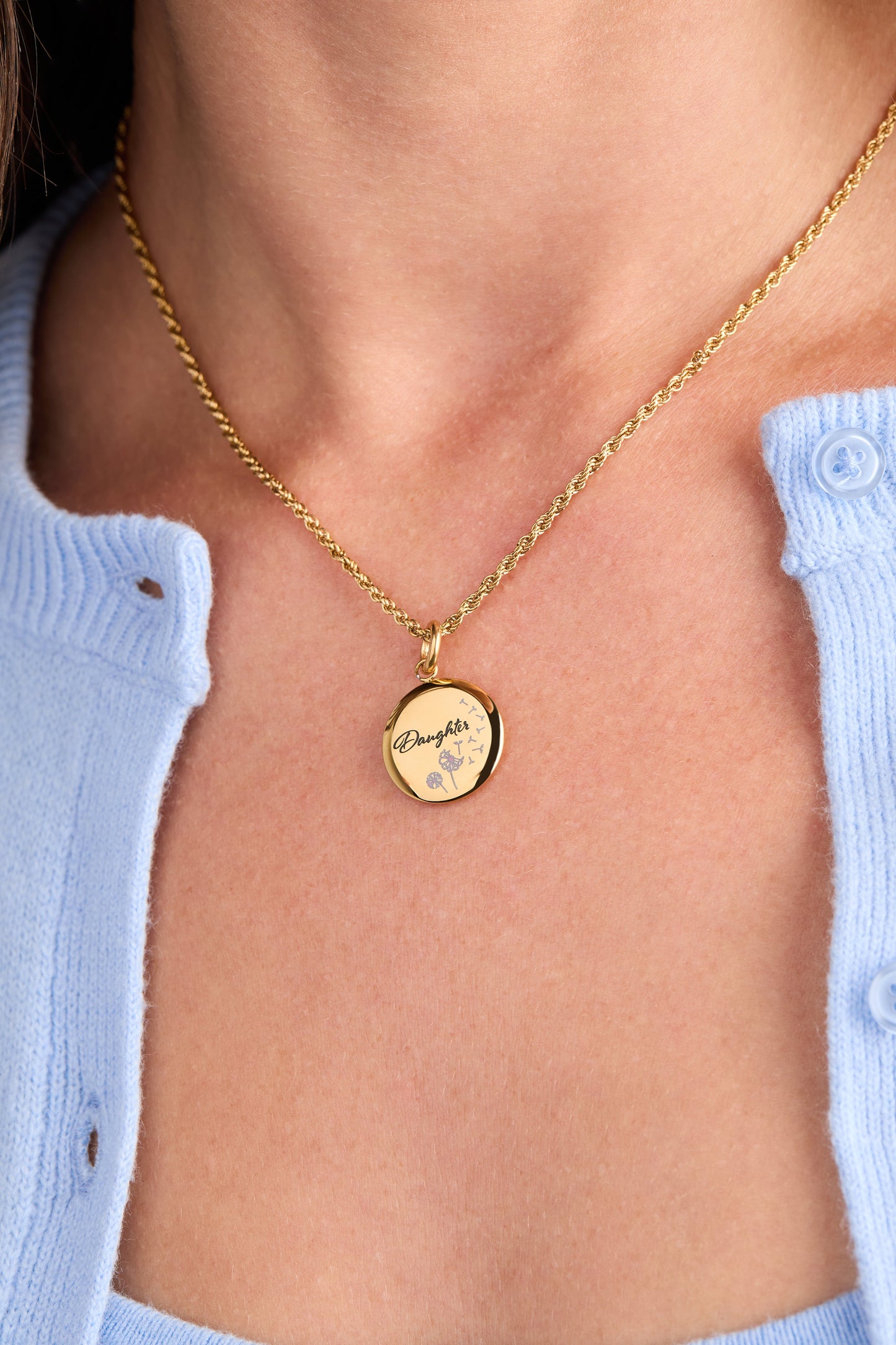 Daughter Dandelion Disc Charm