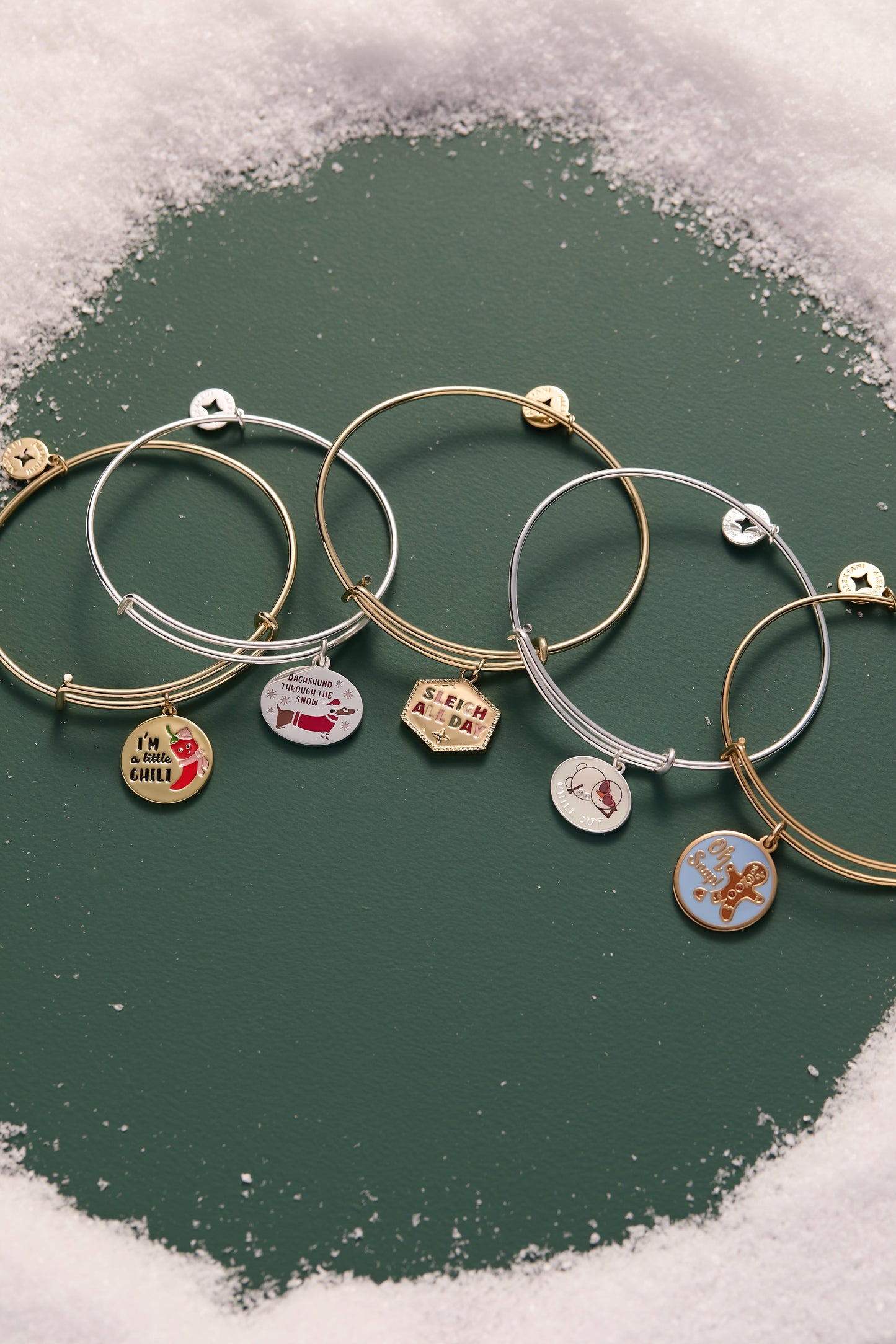 'Dachshund Through The Snow' Dog Charm Bangle