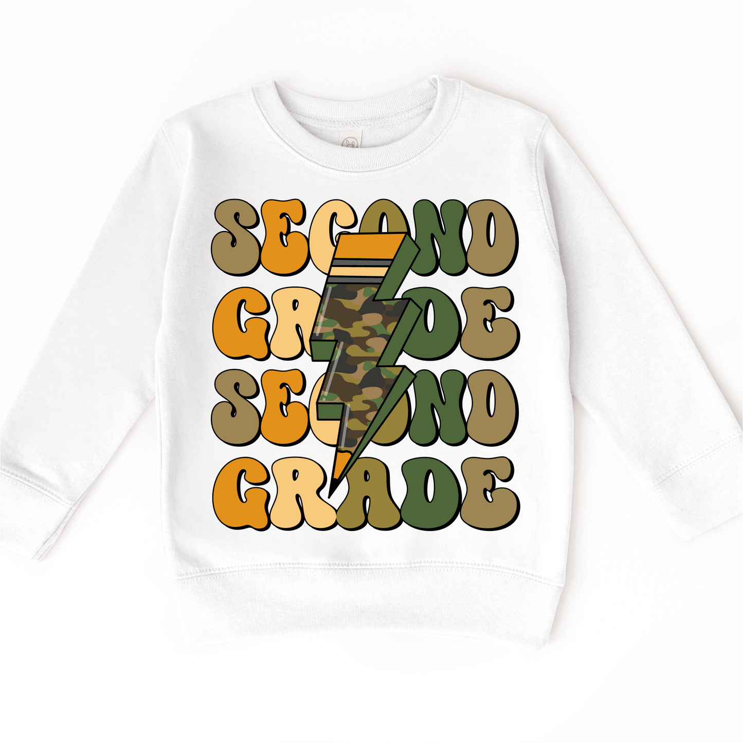 Second Grade Camo Lighting Bolt Shirt - Back To School Tee