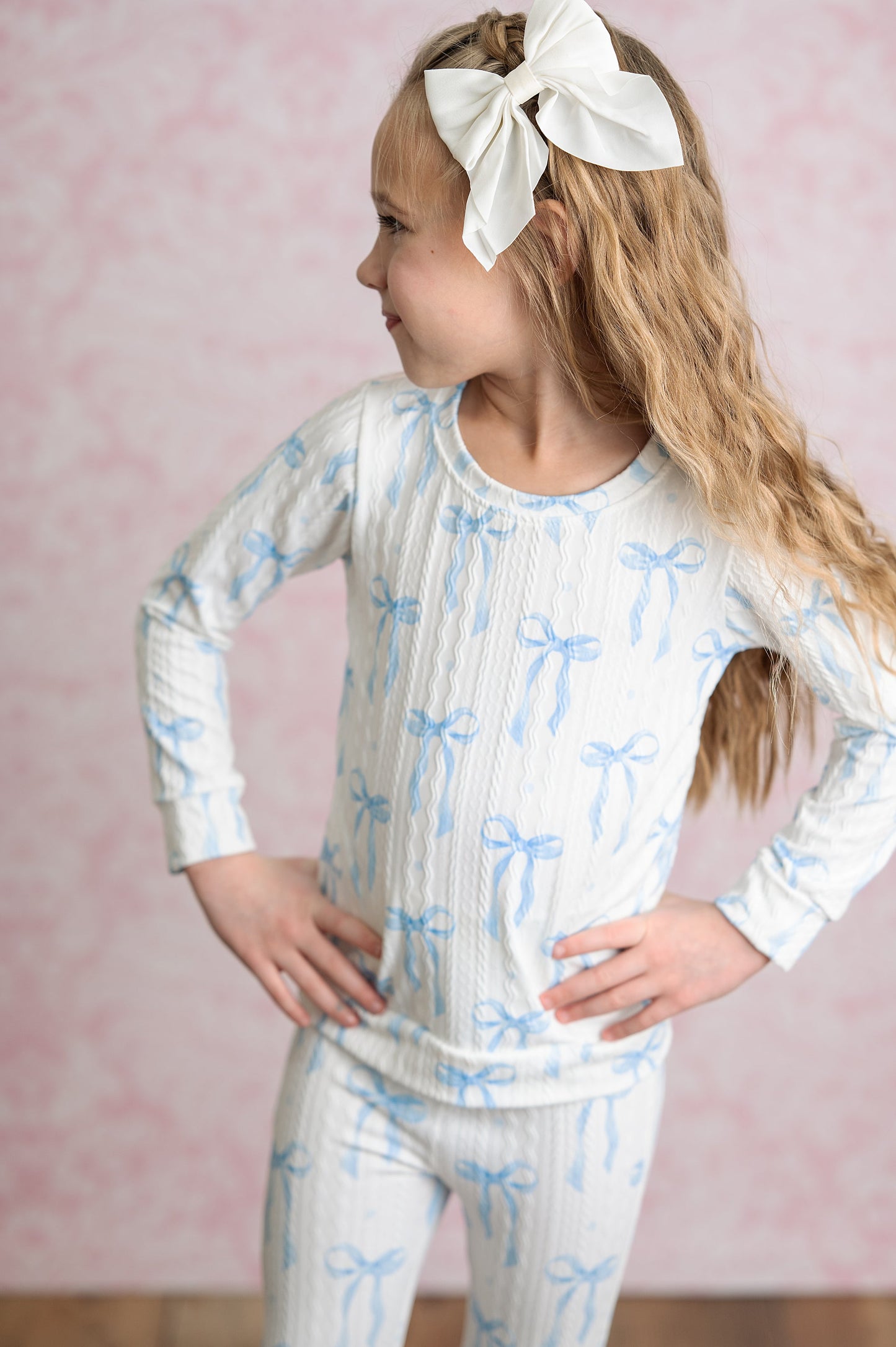 Blue Bow Coquette Lounge Set