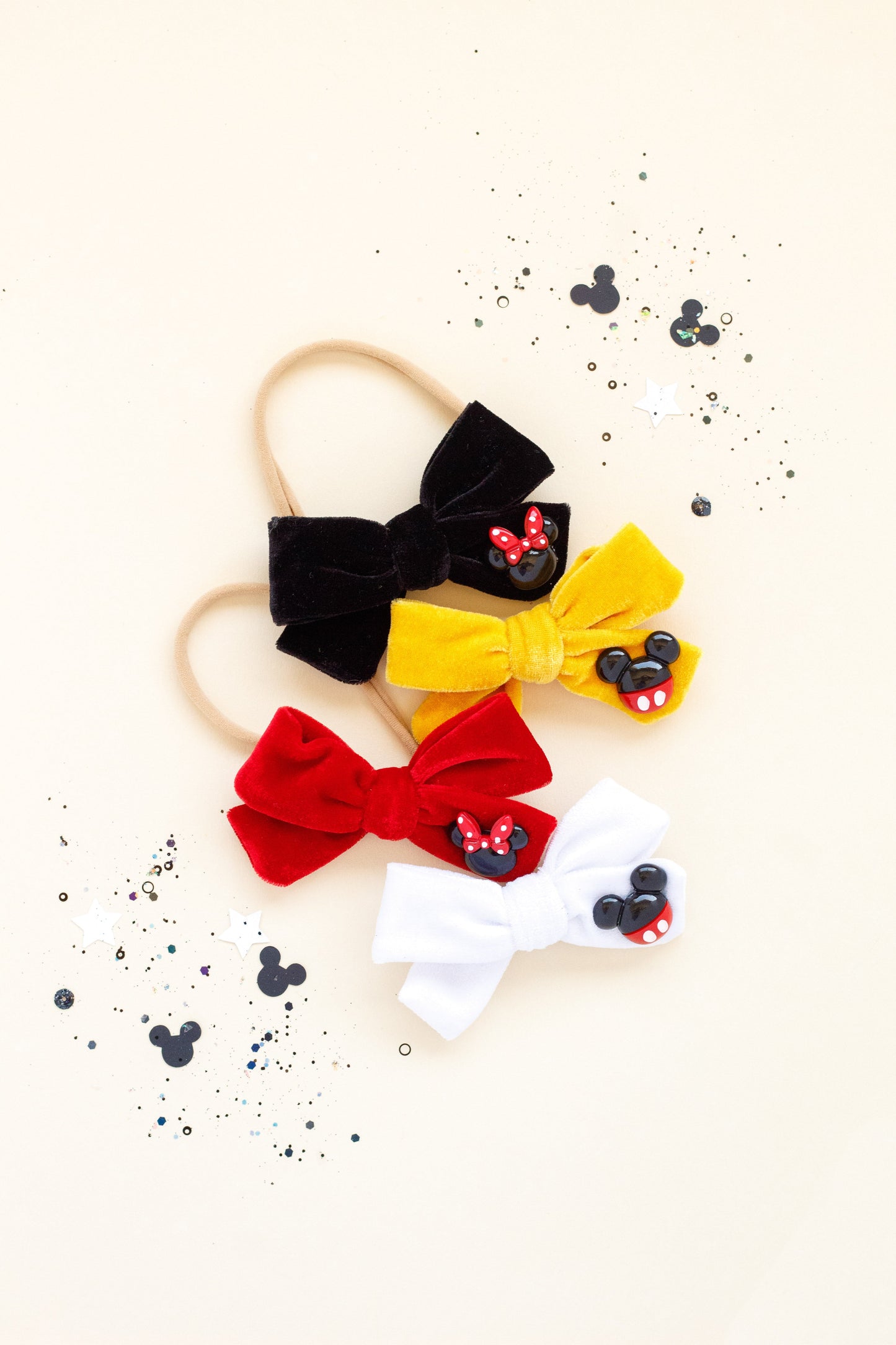 Yellow Velvet Mouse Charm | Classic Bow