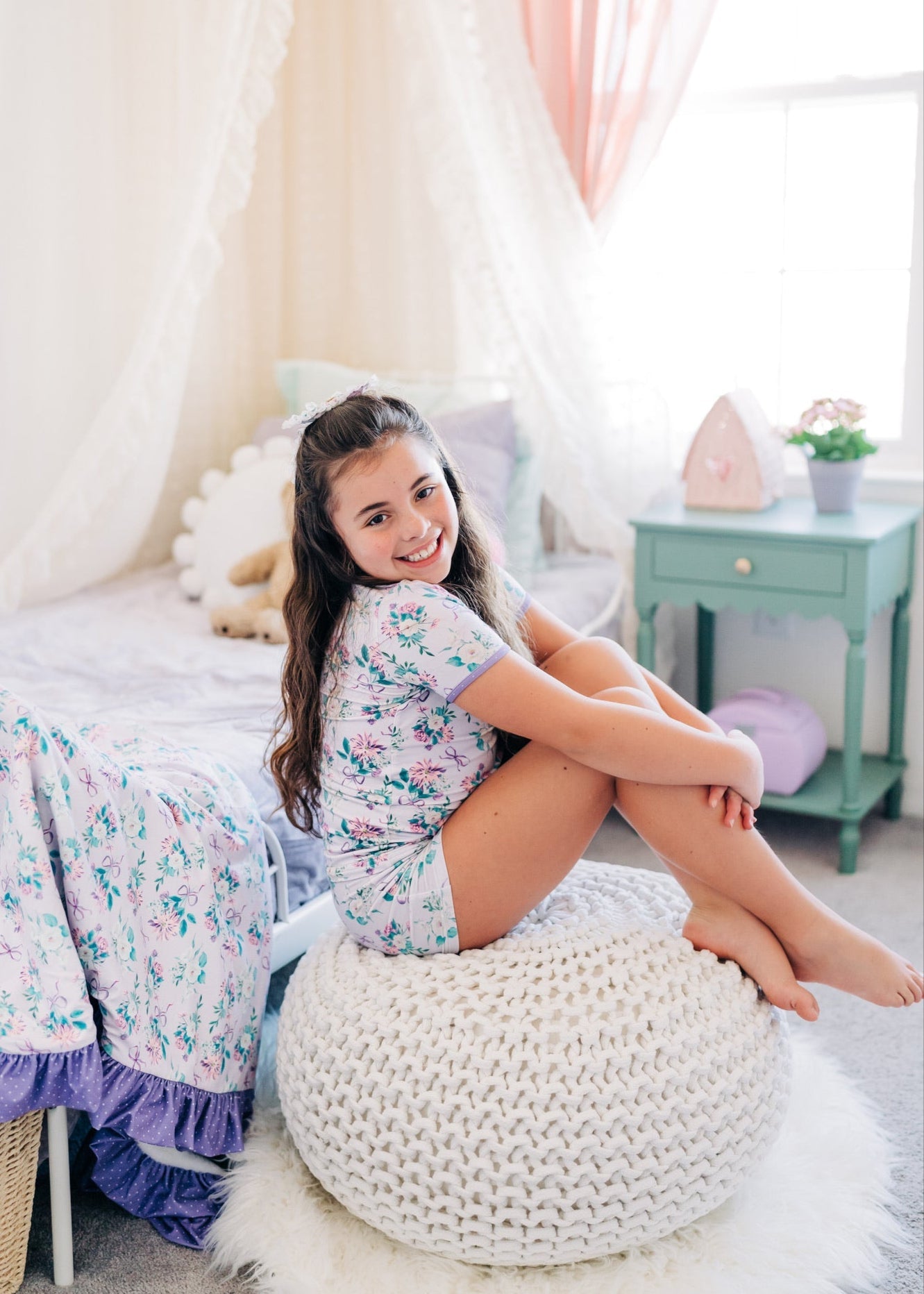 Lavender Dreams Shirt and Short Pajama Set