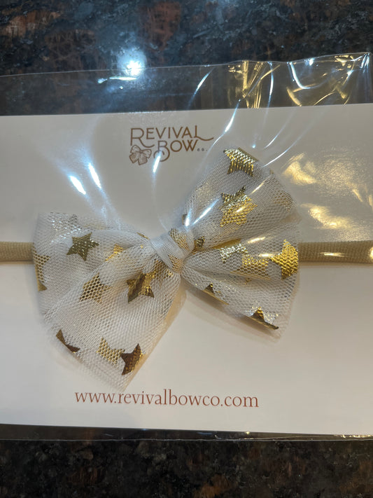 Tulle Bow• Gold Stars
