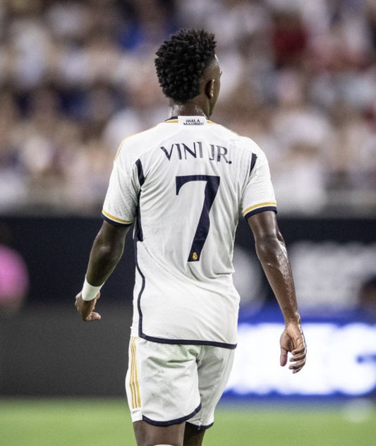 Vini Jr Kids Jersey White/Gold Real Madrid Youth and Toddler Sizes