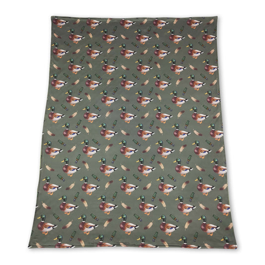 Duck call green hunting baby boys blanket