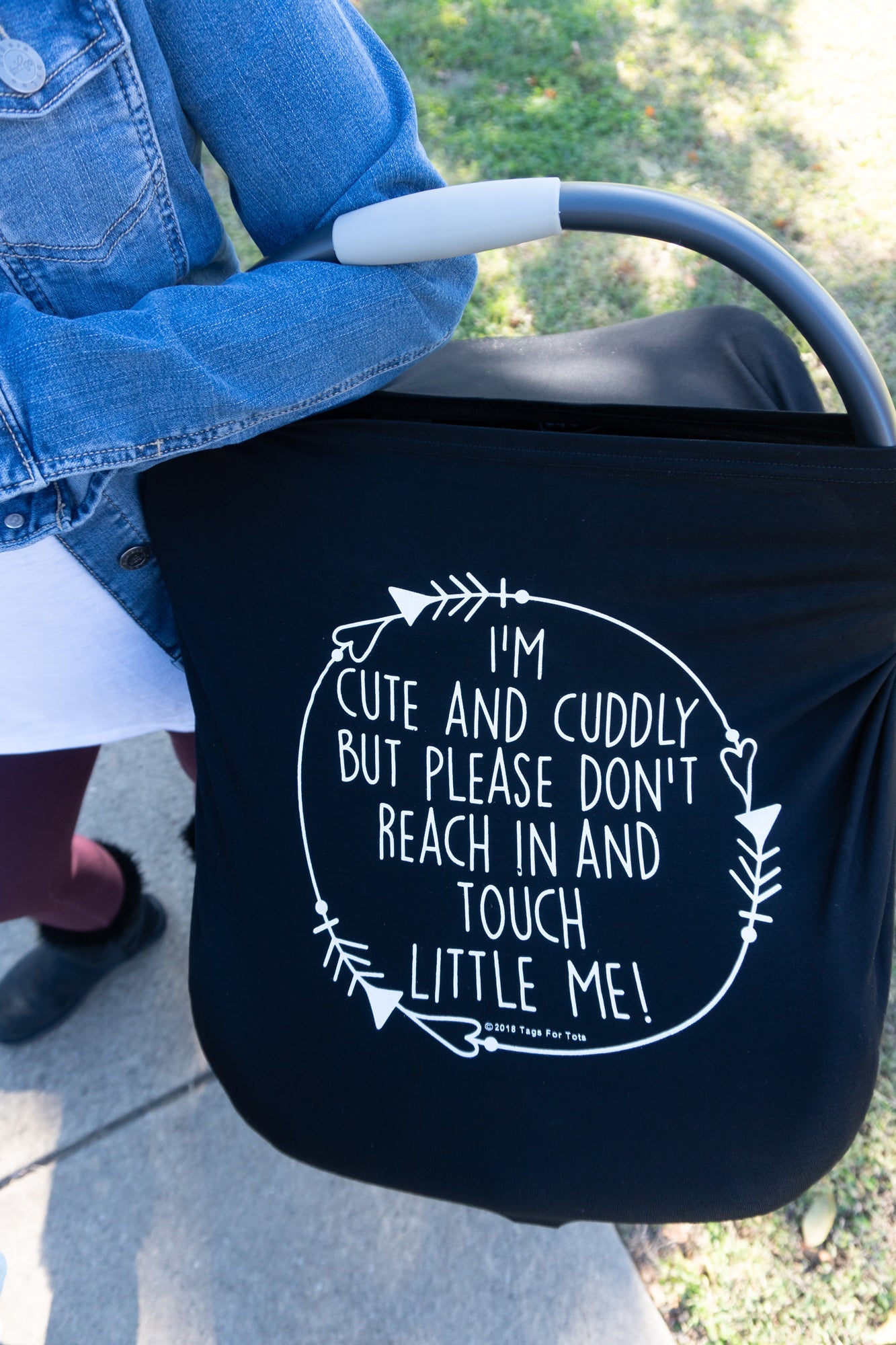 Black Car Seat 5 in 1 Cover – I'm Cute & Cuddly But Please Don't Touch Little Me
