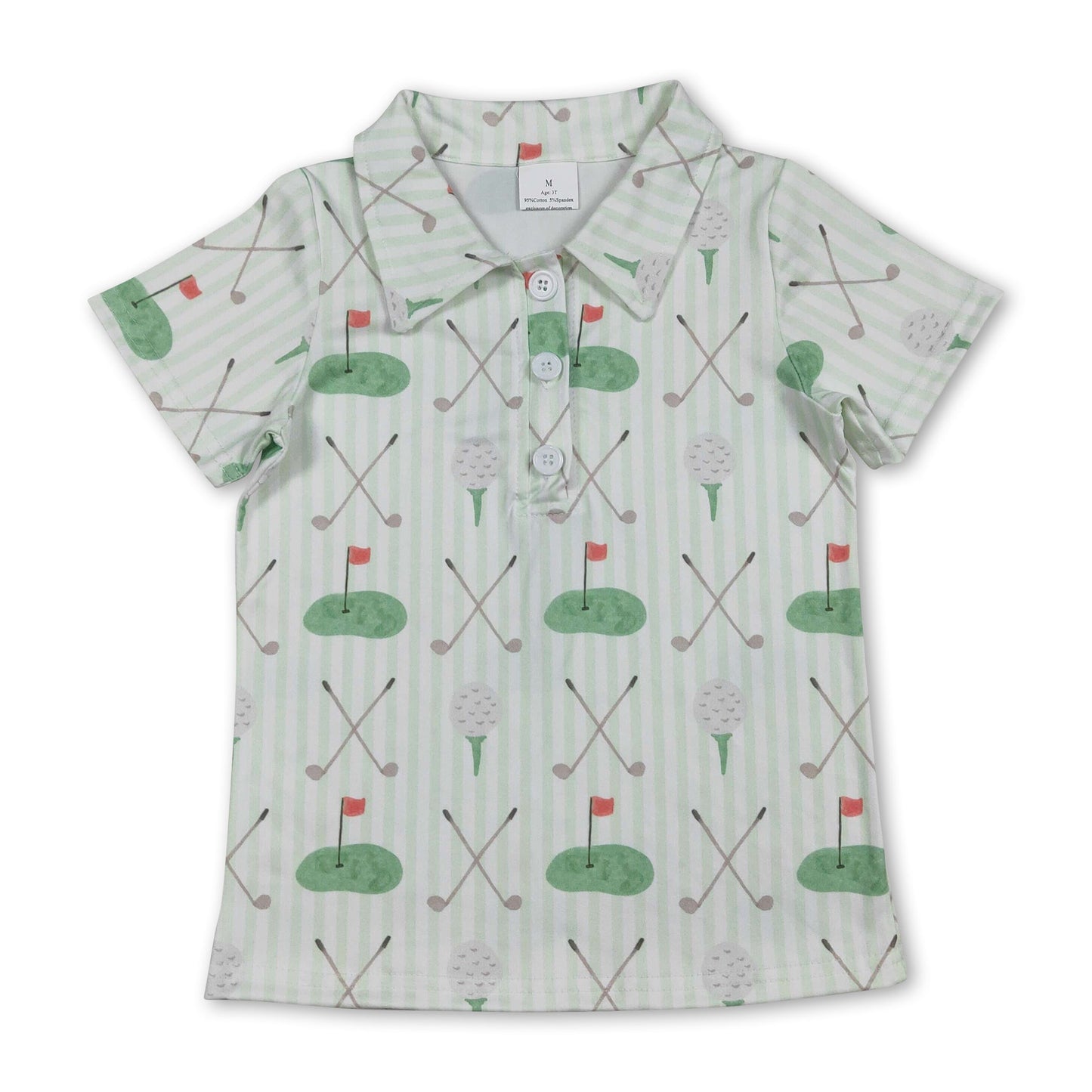 Short sleeves stripe golf kids boys polo shirt