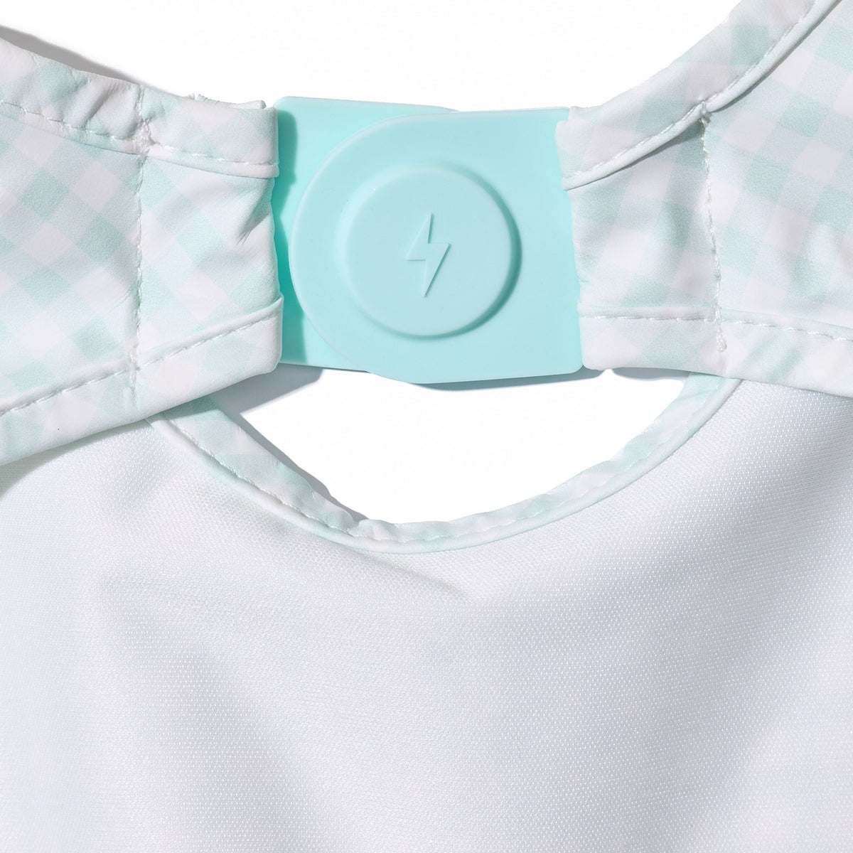 Magnetic Long Sleeve Bib - Mint Check
