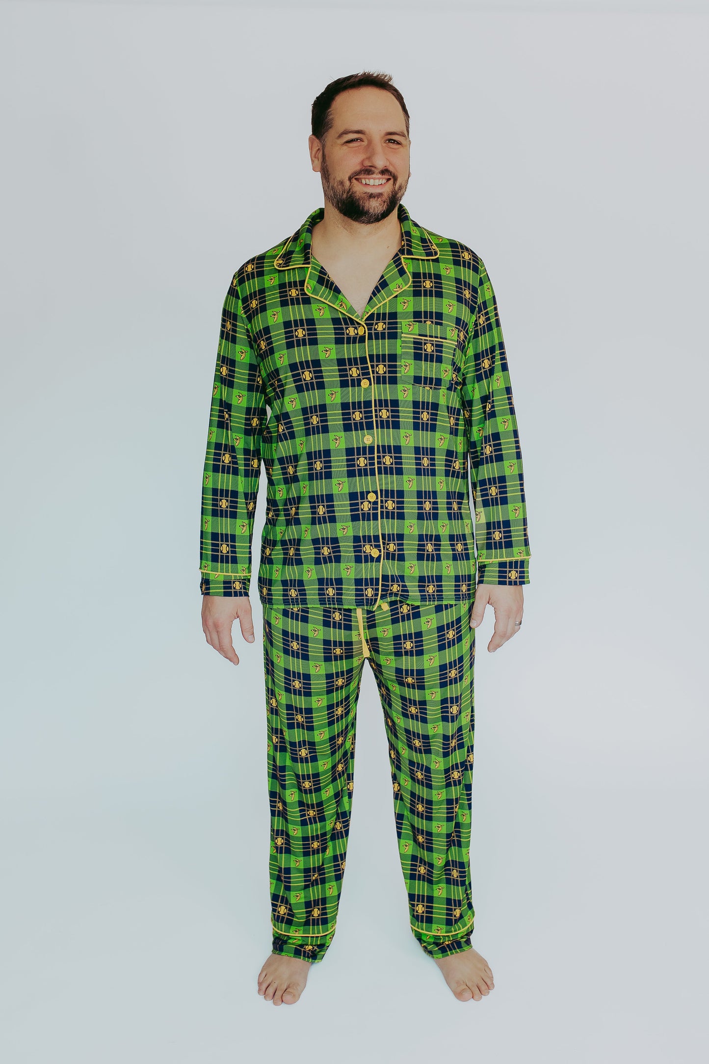 Peaz N’ Carrots X Savannah Bananas Official Licensed Adult Unisex Button Down Top in Banana Tartan™