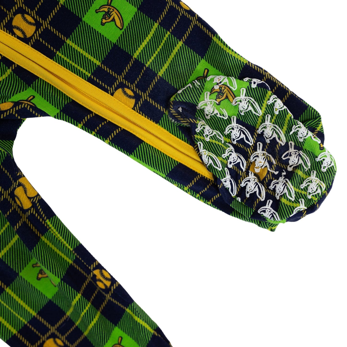 Peaz N’ Carrots X Savannah Bananas Baby and Toddler Official Licensed Double-Zip Footies in Banana Tartan™