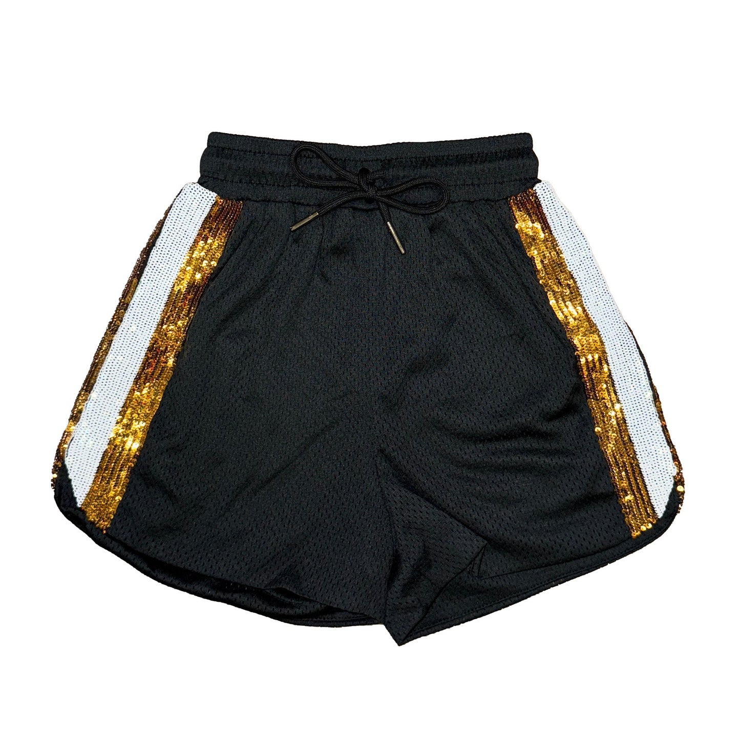 Black and Gold Sequin Shorts
