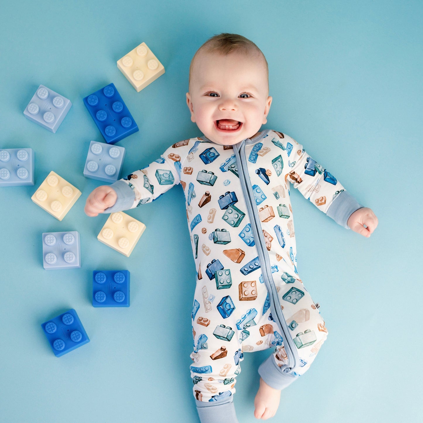 Block Party (Blue) Romper BDLJ