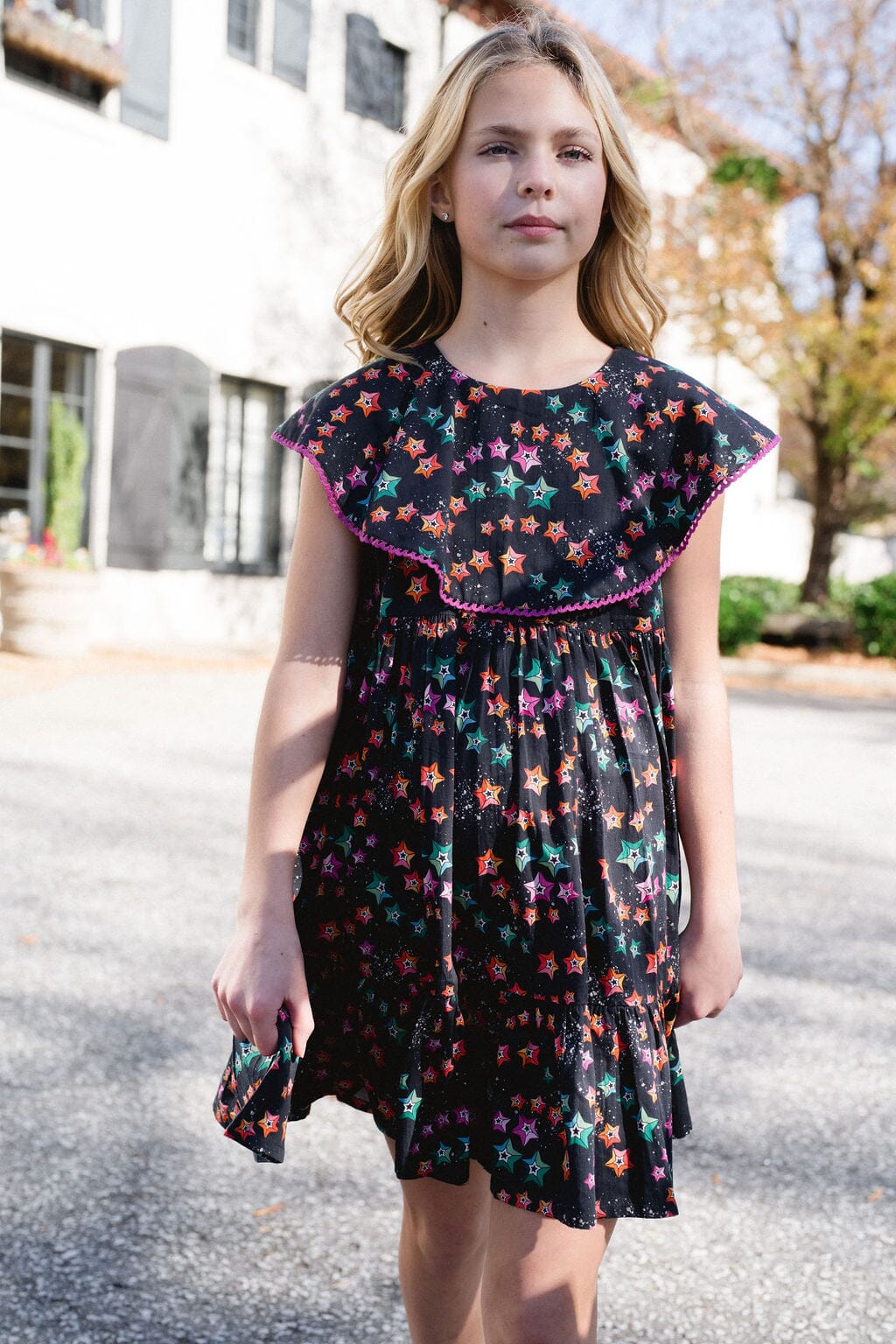 Girls Bella Starlight Collar Dress