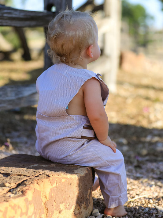 Fall Halloween & Thanksgiving Pumpkin Smock Embroidered Boys Romper