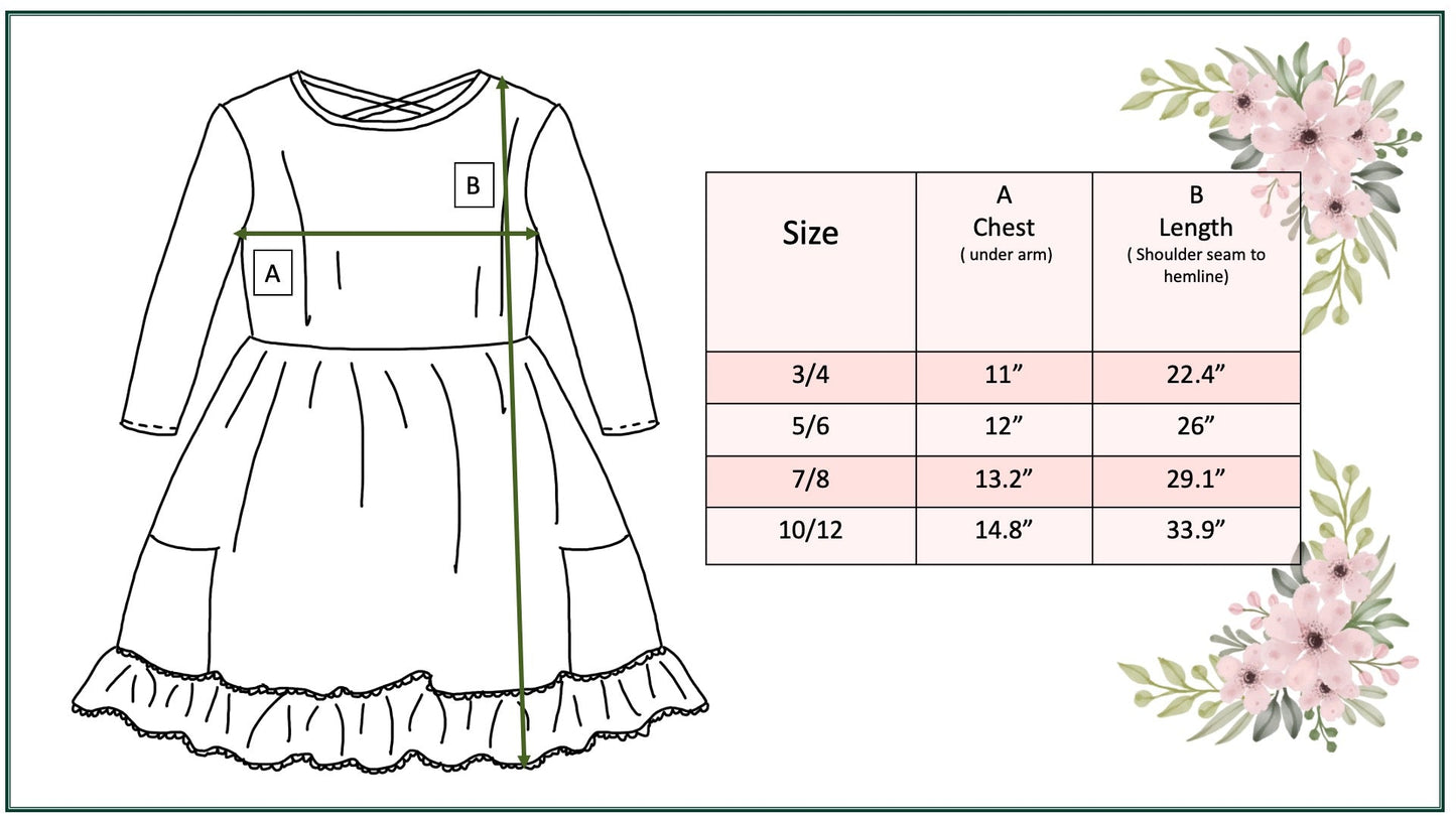 Brown Check Pocket Floral Dress