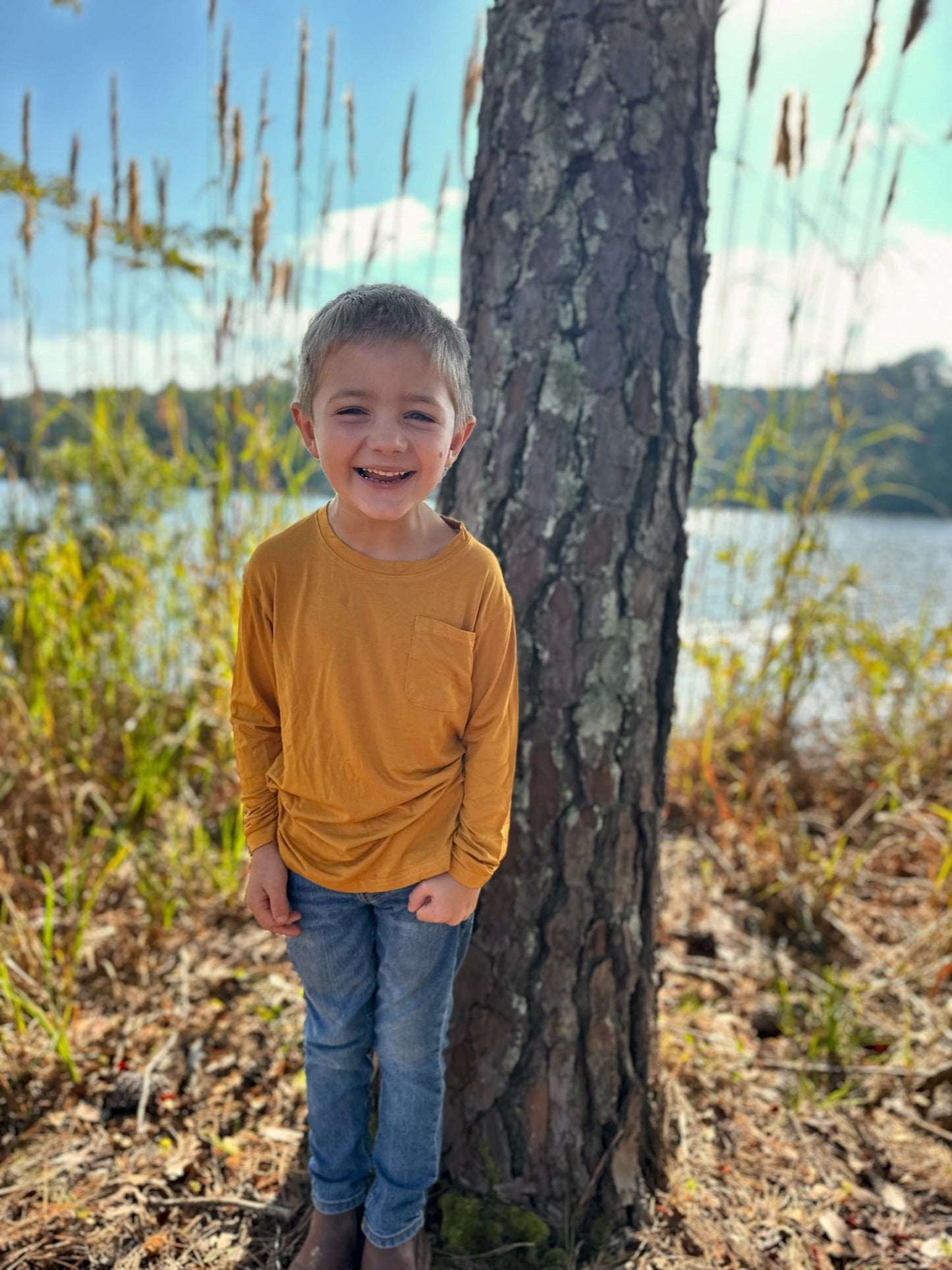 Bamboo long sleeve-burnt orange