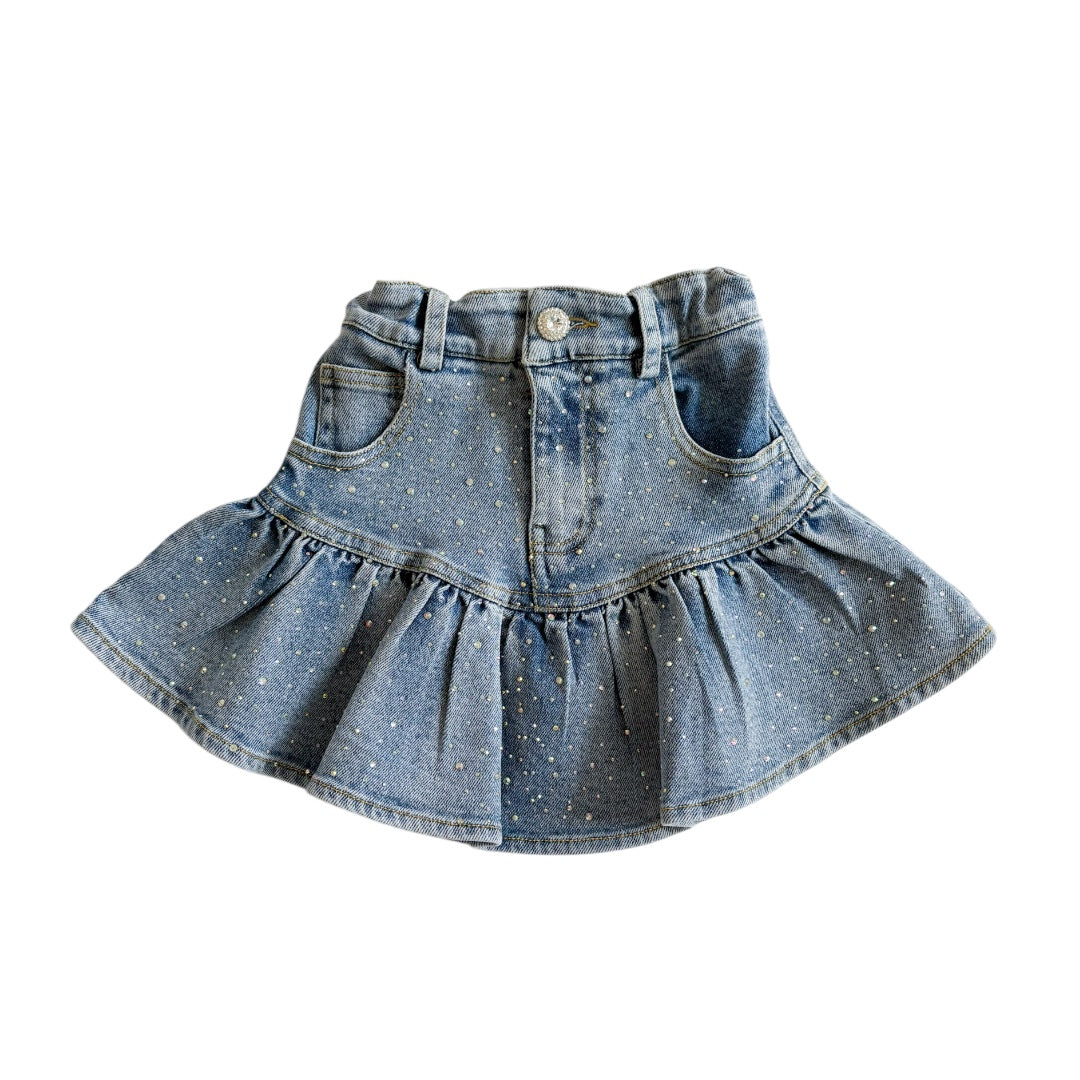Denim Embellished Skort