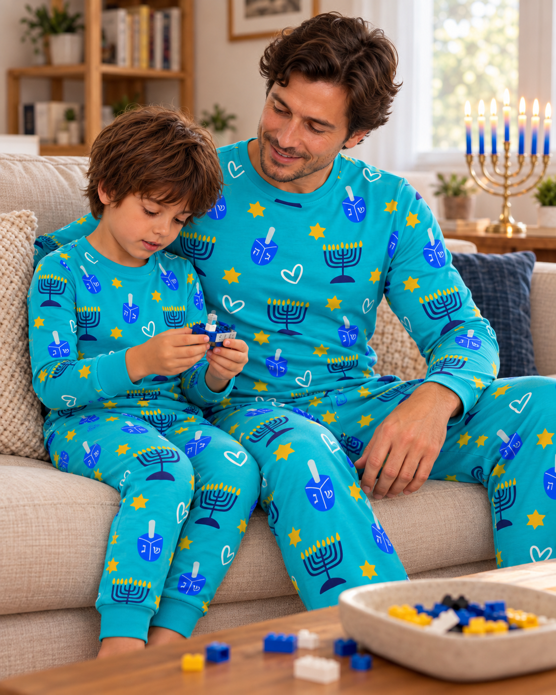 Hanukkah Shine Bright Blue Two Piece Set