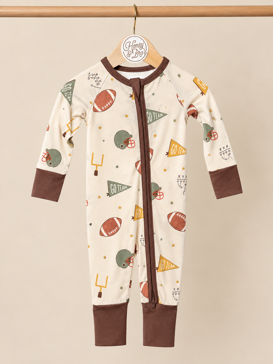 Vintage Football Zinza™ TENCEL™ Convertible Zippy Pajama