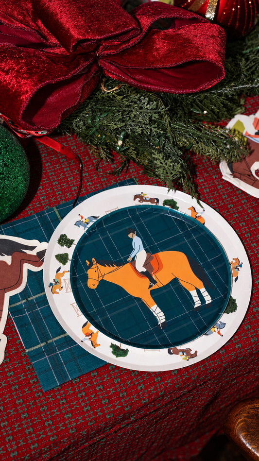 Equestrian Horse Dessert Plates (7 Inch) | Horse Party Supplies | Recyclable Paper Plates for Horse Lovers, Pony Party, Kids & Adults