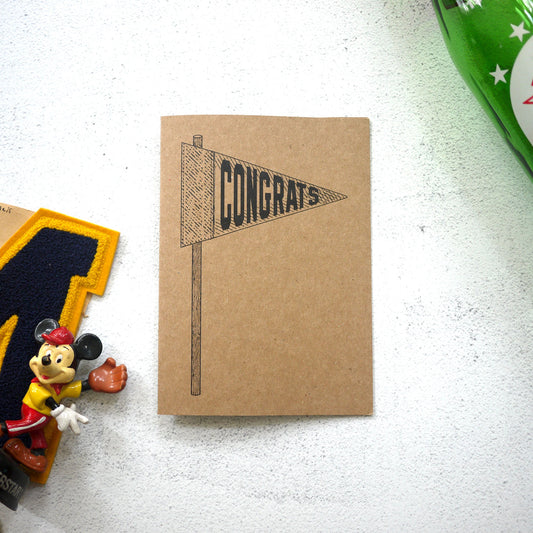 Mini Pennant Greeting Card CONGRATS
