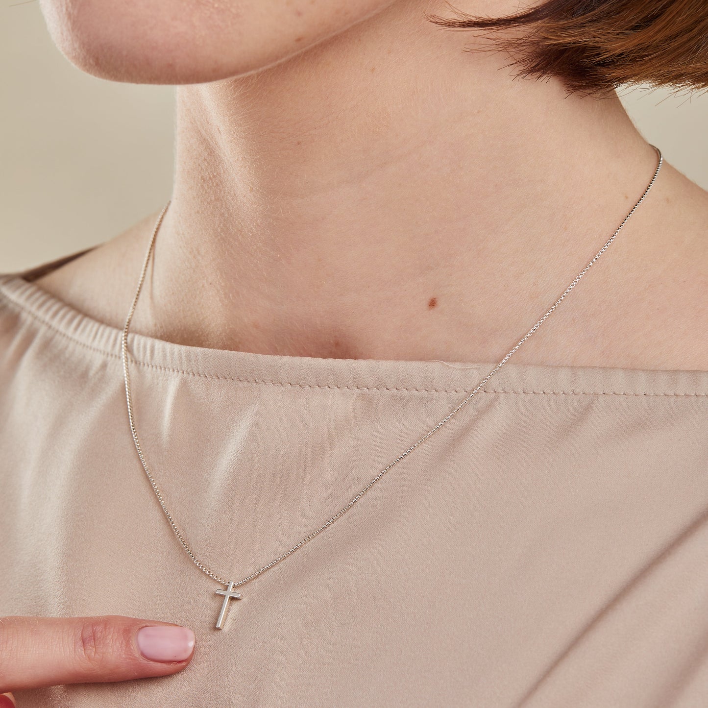 Cross Necklace, Sterling Silver