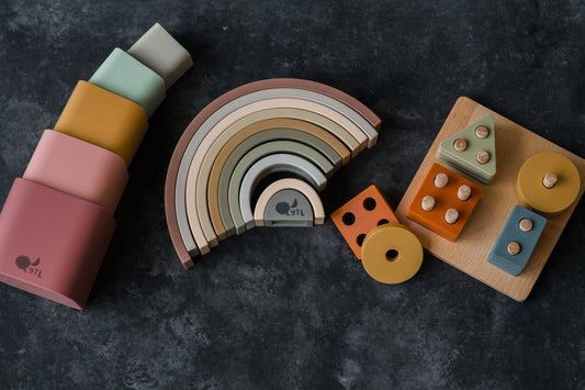 Colorful Stacking Cups + Silicone + Montessori + Water-play Toy | LYTL®️