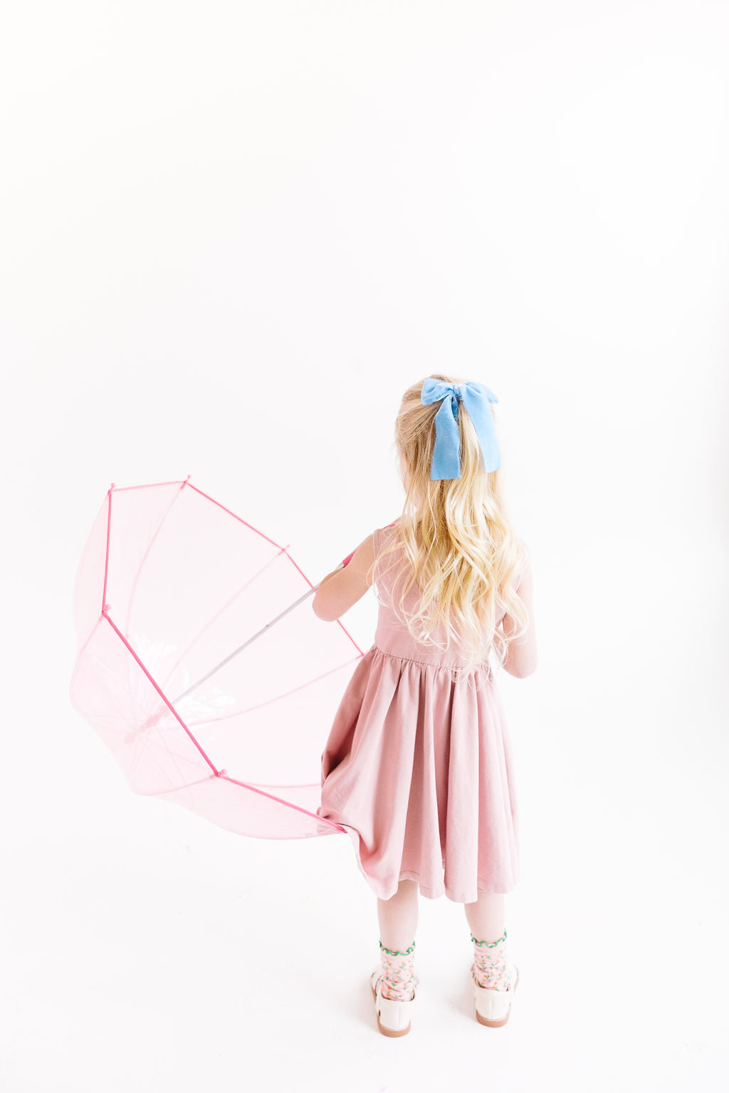 Blue Raw Silk Bow