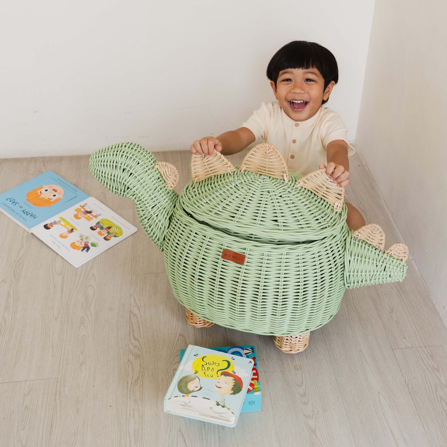 Dinosaur Storage Basket - Mint Green