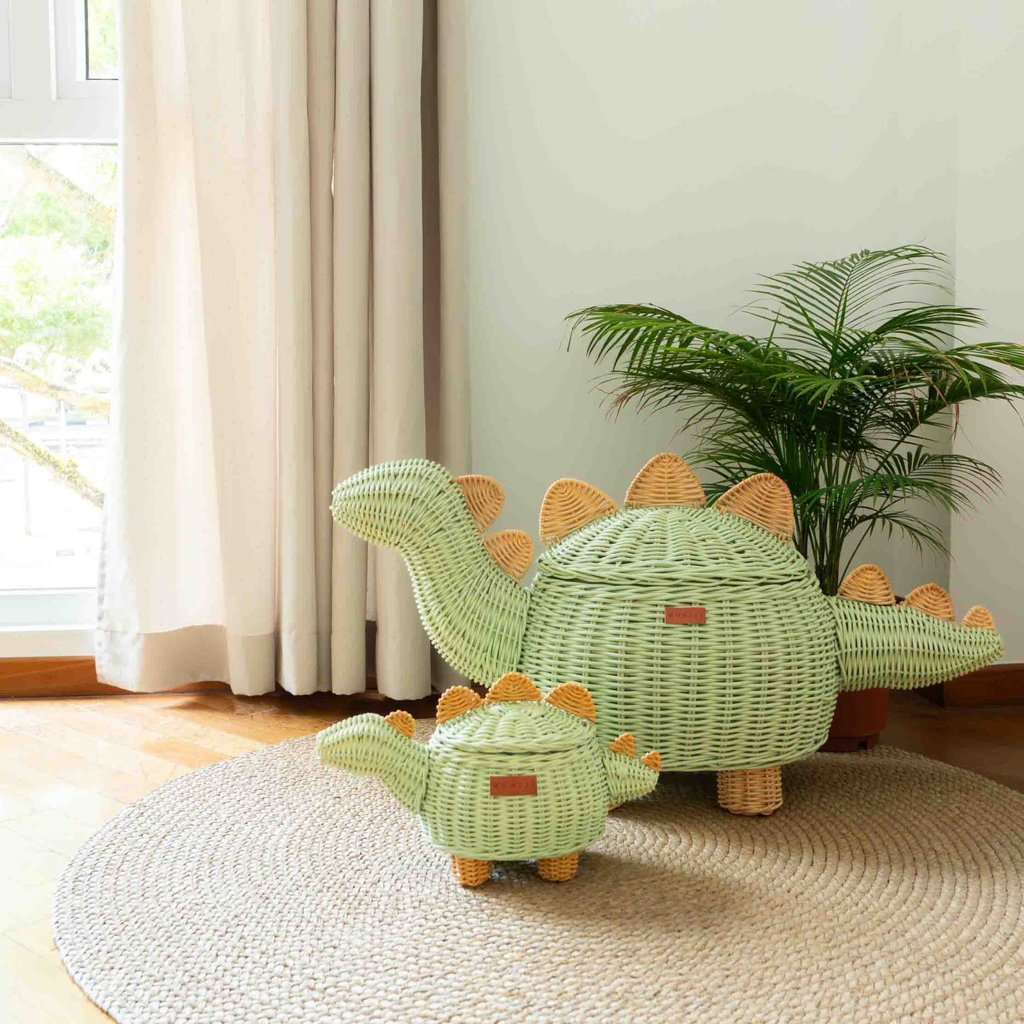 Dinosaur Basket Small - Mint Green