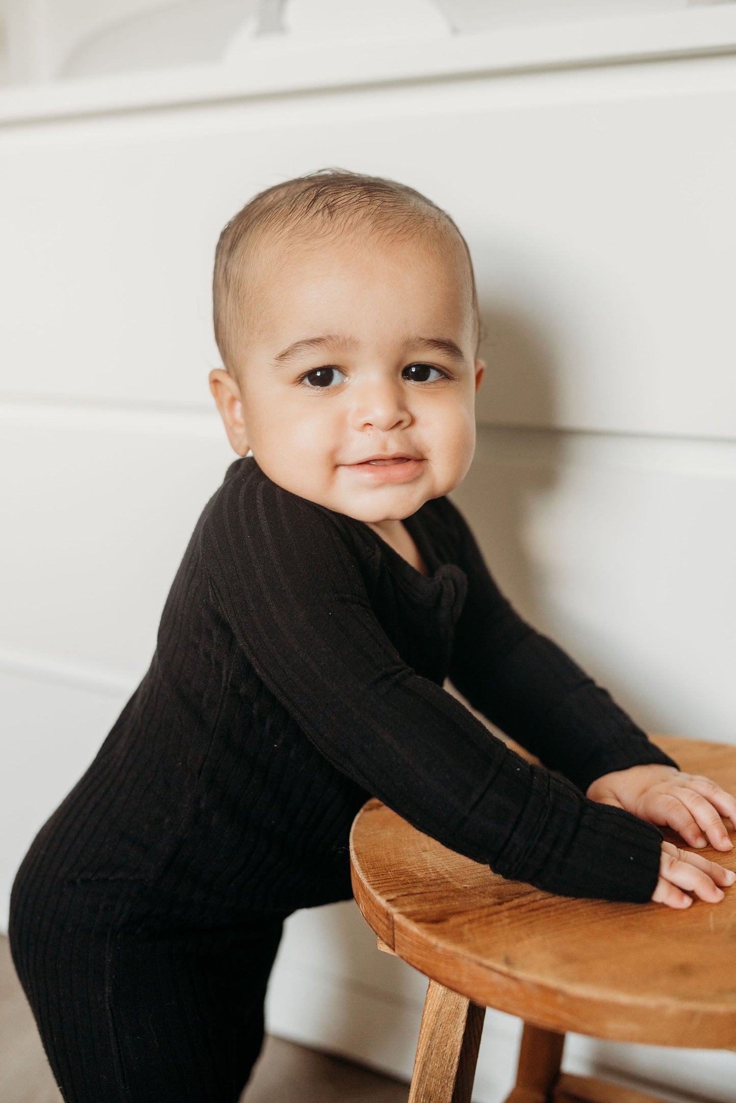 Midnight (Black) Ribbed Romper BDLJ