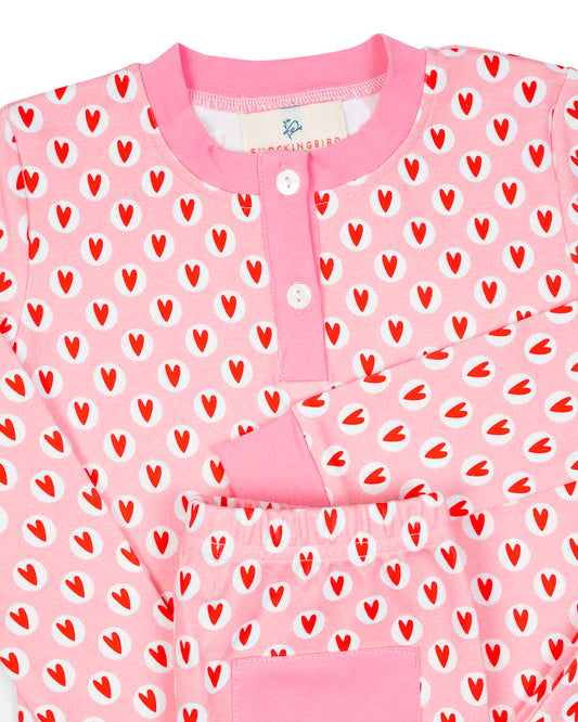 Valentine Hearts Knit Pajama Set- FINAL SALE