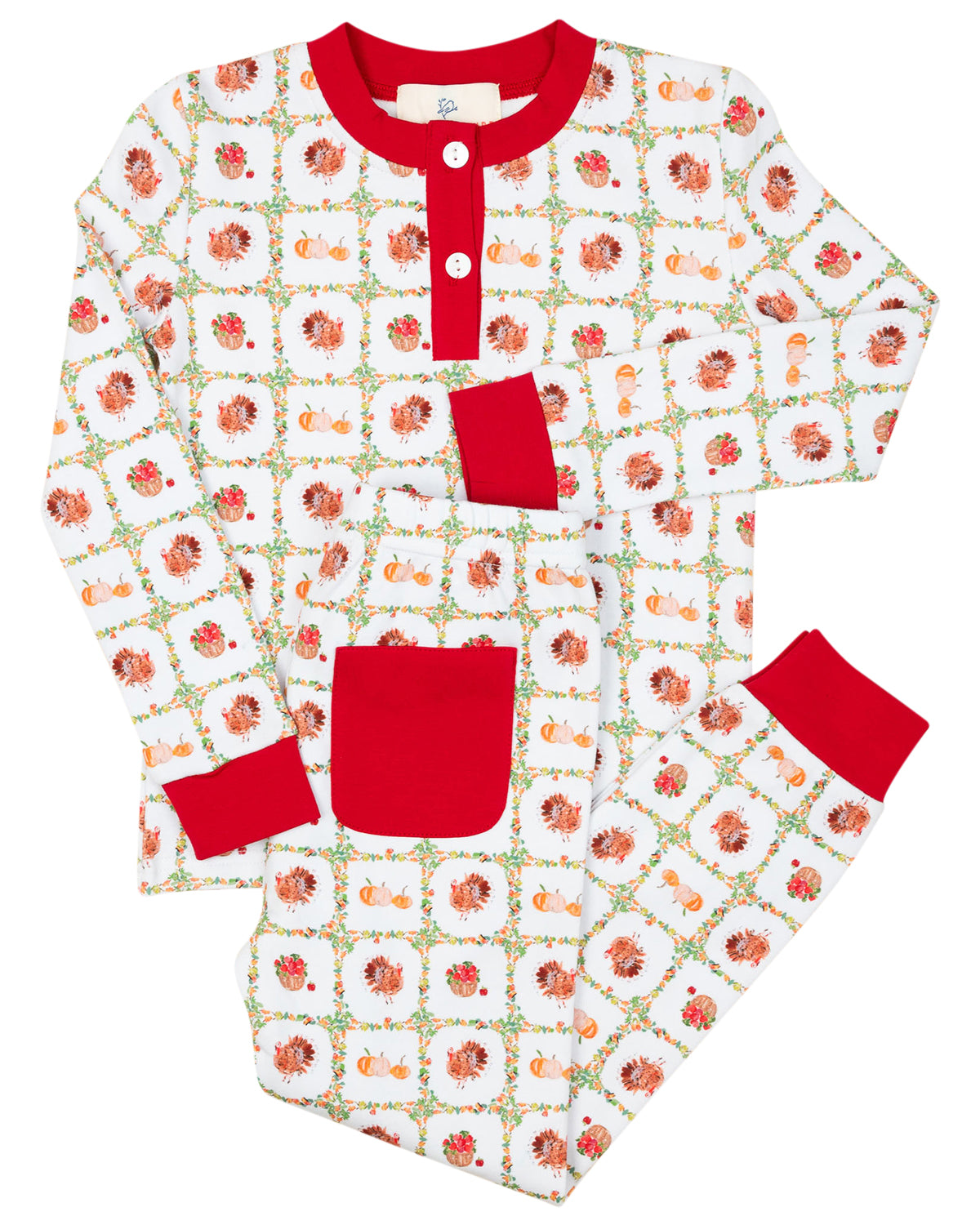 Turkey Time Tartan Knit Pajama Set