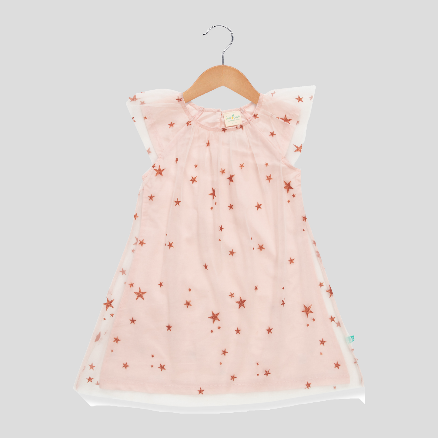 Starry Tulle Sleeveless Dress for Toddler - Peach
