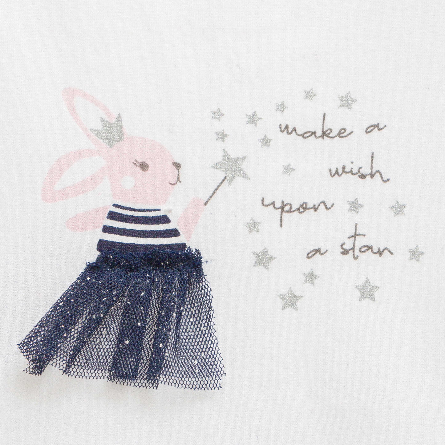Bunny Wish Navy Ruffle Tulle Flair Dress for Toddlers